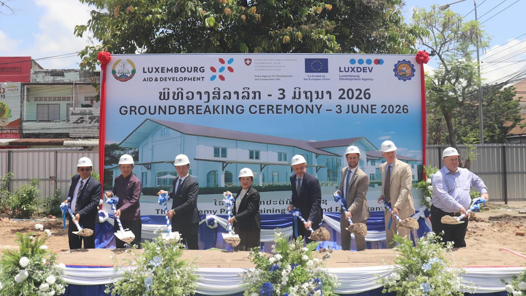 The ground-breaking ceremony of the Academy Pakse Training Hotel and Restaurant