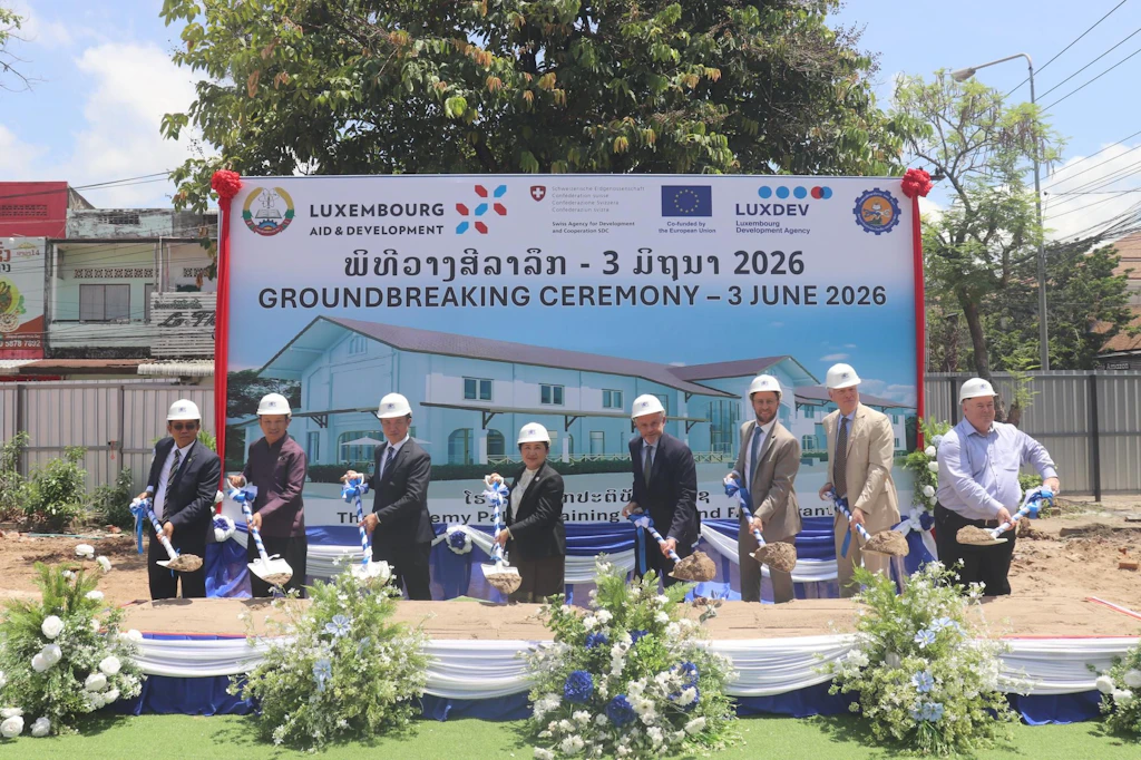 The ground-breaking ceremony of the Academy Pakse Training Hotel and Restaurant